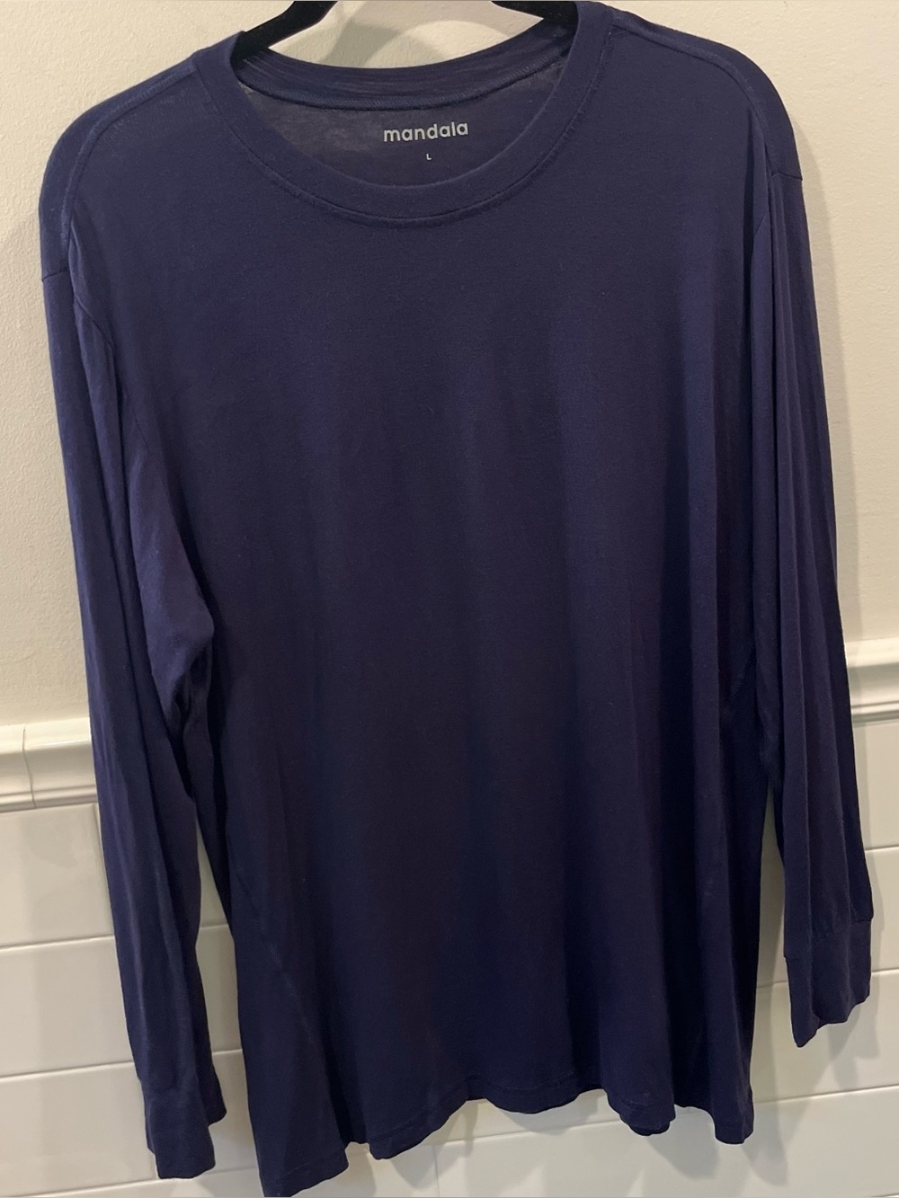 Mandala Light Weight Navy Blue Long Sleeve Shirt Under Scrub Shirt